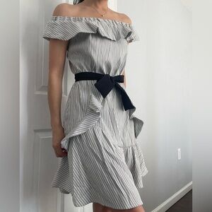 Striped Off-Shoulder Dress